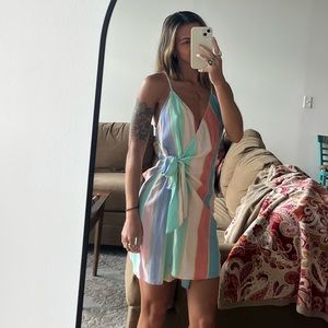 O’NEILL STRIPED WRAP DRESS NWOT (S)
